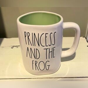 Rae Dunn Disney Princess and the Frog mug white green